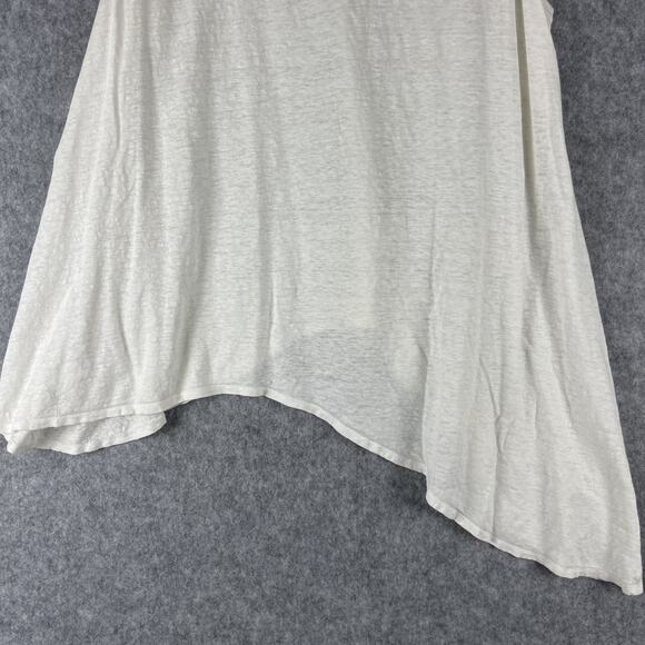 Eileen Fisher Linen Top Womens 1X White Asymmetrical Beachy Lagenlook Coastal - Picture 12 of 13